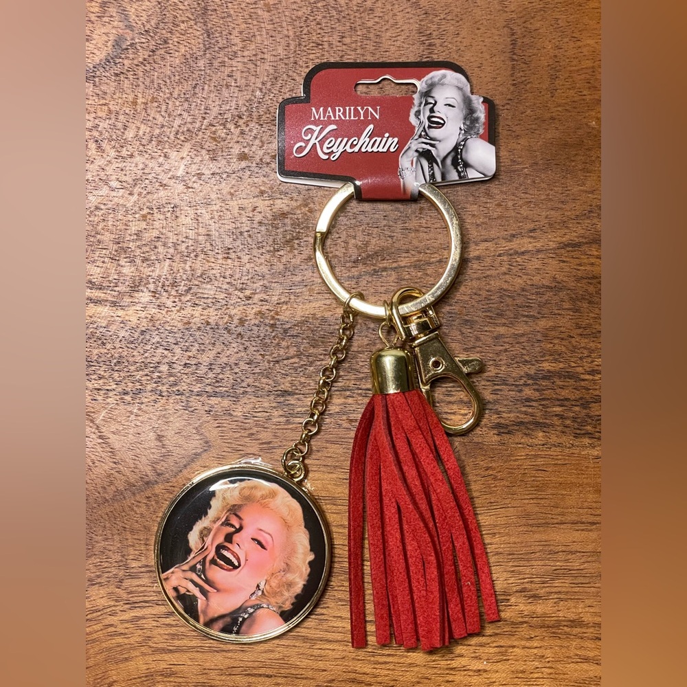 RADIO DAYS Marilyn Monroe Bag Charm w/Red Tassel